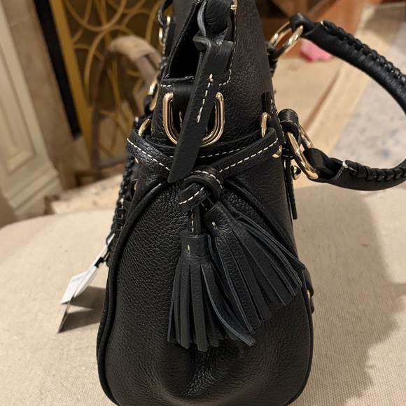 DOONEY & BOURKE Leather Handbag Sorrento Satchel Purse Crossbody, Black/NWT - Picture 9 of 16